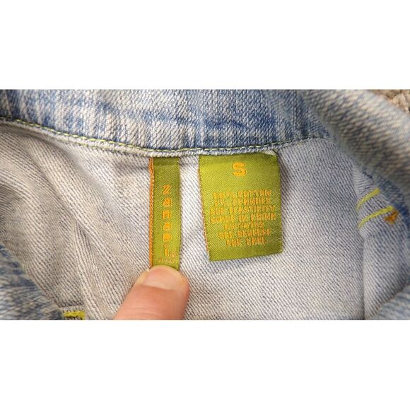 Vintage Y2K 00s Zana Di Denim Jacket Embroidered 90s Short Jean Jacket Sz Small - Picture 9 of 16